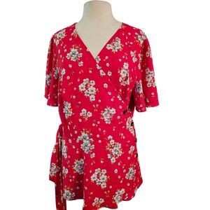 Loft Plus‎ Floral Wrap Blouse Women's Size 16 NWT